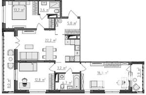 3-к квартира, вторичка, 88м2, 9/9 этаж