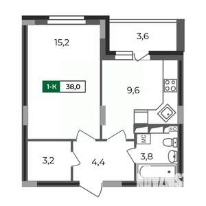 1-к квартира, вторичка, 38м2, 11/17 этаж