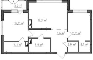 2-к квартира, вторичка, 66м2, 5/9 этаж