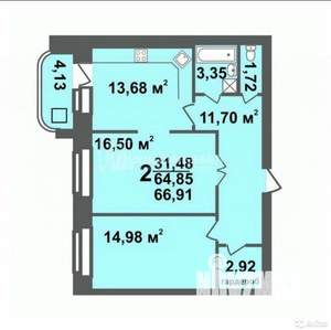 2-к квартира, вторичка, 65м2, 5/10 этаж