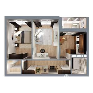 2-к квартира, строящийся дом, 59м2, 1/17 этаж