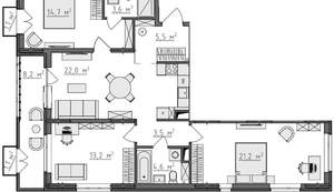 3-к квартира, вторичка, 93м2, 4/9 этаж