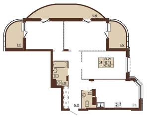 3-к квартира, вторичка, 99м2, 14/17 этаж