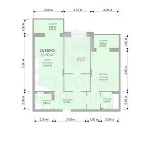 2-к квартира, вторичка, 85м2, 15/17 этаж