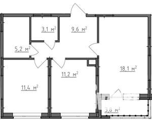 2-к квартира, вторичка, 61м2, 2/9 этаж