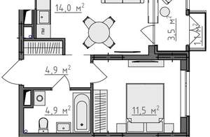 1-к квартира, вторичка, 37м2, 3/9 этаж