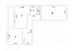 2-к квартира, вторичка, 60м2, 13/17 этаж