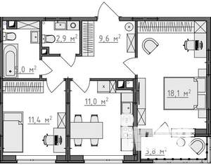 2-к квартира, вторичка, 60м2, 5/9 этаж