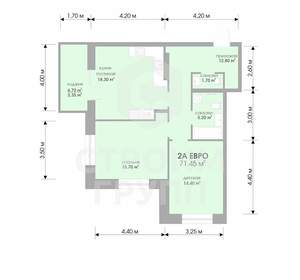 2-к квартира, вторичка, 71м2, 2/17 этаж