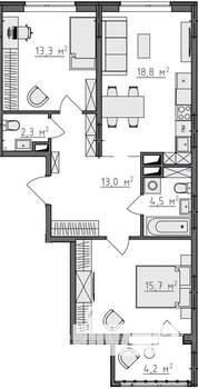2-к квартира, вторичка, 70м2, 4/9 этаж