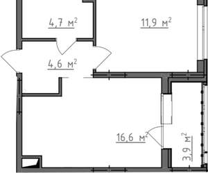 1-к квартира, вторичка, 40м2, 3/9 этаж