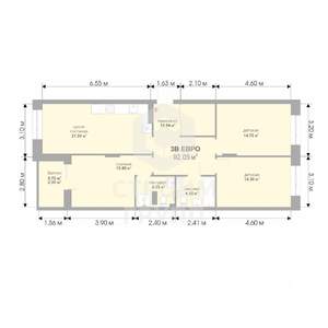 3-к квартира, вторичка, 91м2, 13/17 этаж