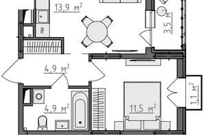 1-к квартира, вторичка, 37м2, 8/9 этаж
