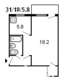 1-к квартира, вторичка, 31м2, 3/4 этаж
