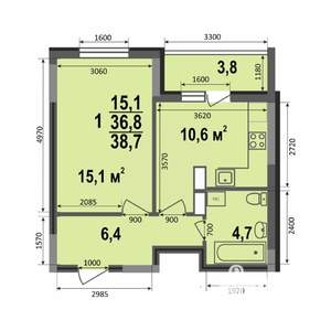 1-к квартира, вторичка, 39м2, 10/17 этаж
