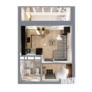 Студия квартира, строящийся дом, 26м2, 14/17 этаж