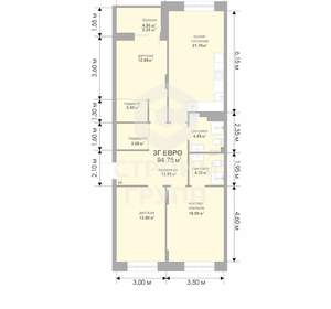 3-к квартира, вторичка, 94м2, 12/17 этаж