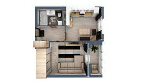 1-к квартира, сданный дом, 41м2, 15/17 этаж