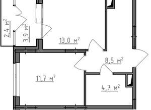 1-к квартира, вторичка, 41м2, 4/9 этаж