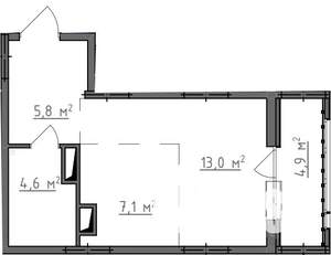 Студия квартира, вторичка, 33м2, 9/9 этаж