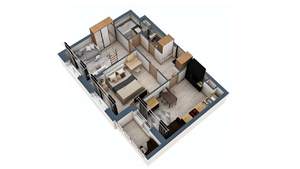 2-к квартира, строящийся дом, 57м2, 16/17 этаж
