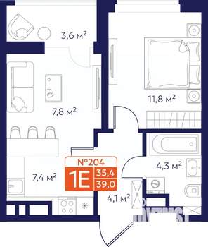 1-к квартира, вторичка, 37м2, 6/9 этаж