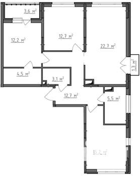 3-к квартира, вторичка, 91м2, 2/9 этаж
