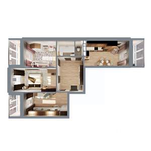 3-к квартира, строящийся дом, 80м2, 4/17 этаж
