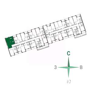 2-к квартира, строящийся дом, 45м2, 17/17 этаж