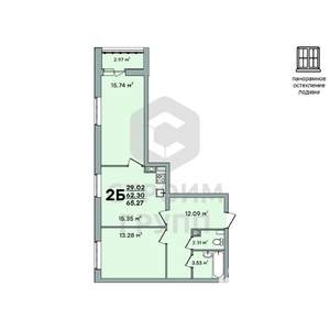 2-к квартира, вторичка, 66м2, 4/8 этаж