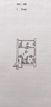 2-к квартира, вторичка, 44м2, 1/5 этаж
