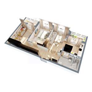 3-к квартира, строящийся дом, 78м2, 2/17 этаж