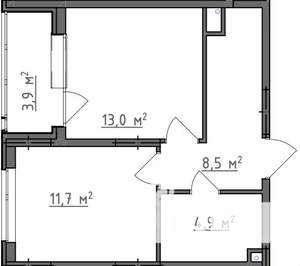 1-к квартира, вторичка, 40м2, 1/9 этаж