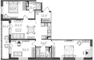 3-к квартира, вторичка, 92м2, 9/9 этаж