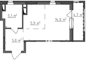 Студия квартира, вторичка, 32м2, 5/9 этаж