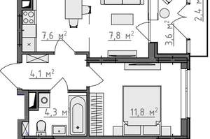 1-к квартира, вторичка, 38м2, 3/9 этаж