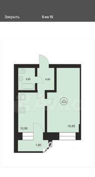1-к квартира, вторичка, 41м2, 4/9 этаж