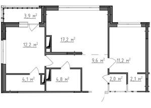 2-к квартира, вторичка, 65м2, 9/9 этаж