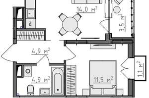 1-к квартира, вторичка, 37м2, 4/9 этаж
