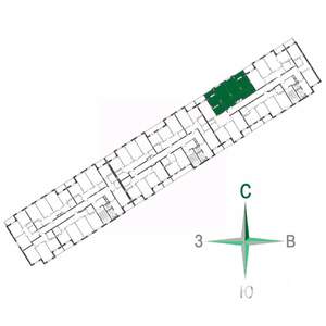 3-к квартира, строящийся дом, 74м2, 1/17 этаж