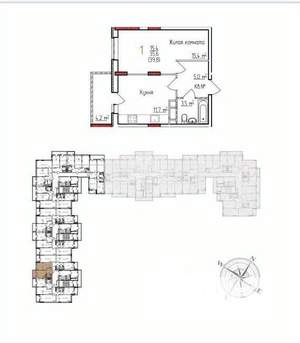 1-к квартира, строящийся дом, 40м2, 2/17 этаж