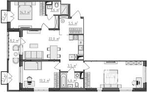 3-к квартира, вторичка, 93м2, 4/9 этаж