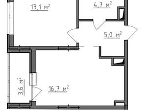 1-к квартира, вторичка, 41м2, 6/9 этаж