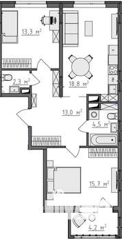 2-к квартира, вторичка, 70м2, 4/9 этаж