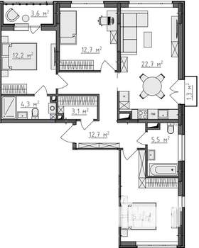 3-к квартира, вторичка, 91м2, 3/9 этаж