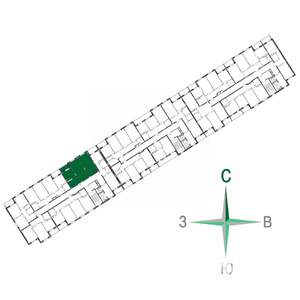 2-к квартира, строящийся дом, 59м2, 2/17 этаж