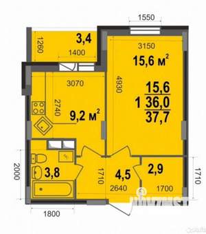 1-к квартира, вторичка, 38м2, 17/17 этаж