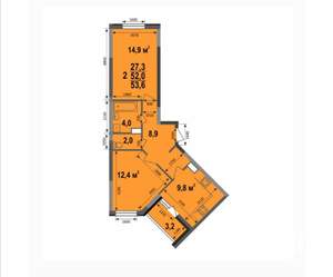 2-к квартира, вторичка, 54м2, 4/17 этаж