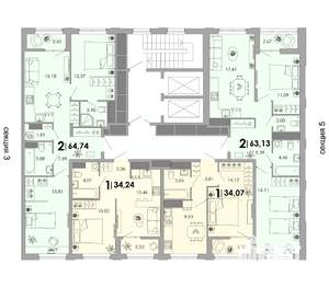 2-к квартира, вторичка, 65м2, 8/17 этаж