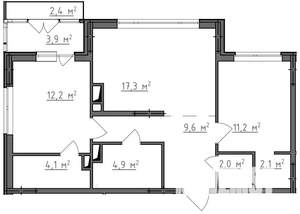 2-к квартира, вторичка, 66м2, 5/9 этаж